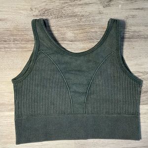 Army green sports bra